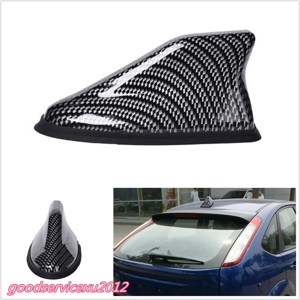Strong Signal Black Carbon Fiber Car Off-Road Shark Fin Antenna Aerial AM FM - Image 1 of 4