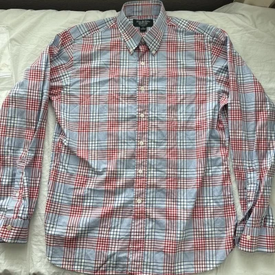 Brooks Brothers Grande Country Club Algodón Egipcio Calce Ajustado Cuadros, Italia, 827 Foto 1 de 4