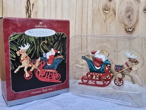 CHRISTMAS SLEIGH RIDE 1998 Hallmark Keepsake Christmas Ornament Die Cast Metal - Picture 1 of 13