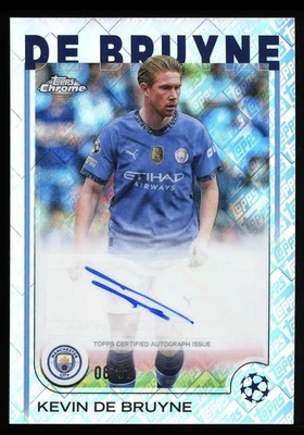 Tarjeta de autógrafo Kevin De Brunye 2025 Topps cromada Toppsfractor/52 Foto 1 de 2