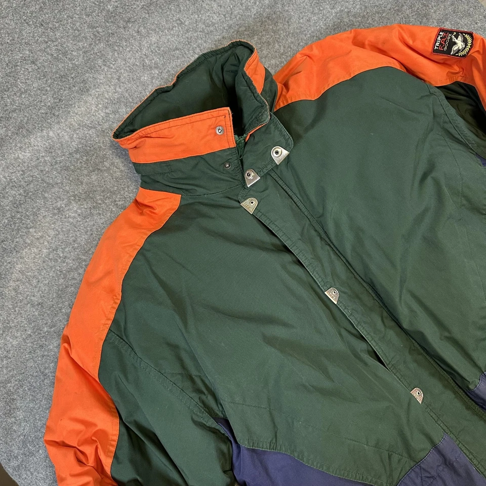 Vintage Triple FAT Goose Jacket Mens XL Green Orange Down Parka Winter Korea 90s - Image 1 of 4