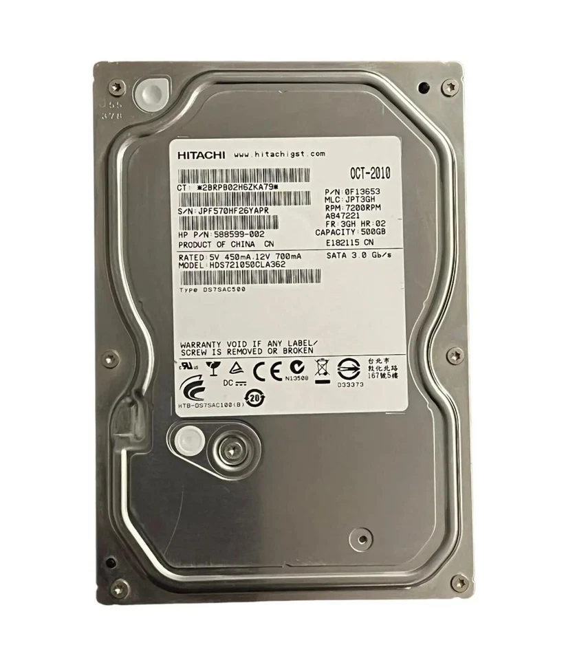 HGST HDS721050CLA362 500GB 7200 RPM 16MB Cache SATA 3.0Gb/s 3.5" Internal Hard - Image 1 of 1