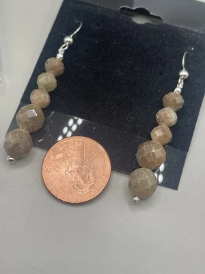 DTR Jay King Signed Faceted Jasper? Stone Beaded Hook Dangle 2” Earrings NIB - Image 1 of 4