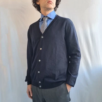 Cárdigan para hombre Gran Sasso 100 % lana virgen talla 56 XXL parches en... - Imagen 1 de 4