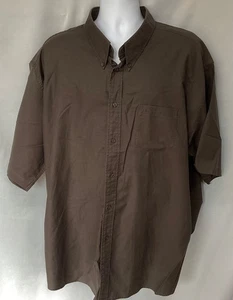 Men’s BEN SHERMAN The Original Oxford Brown Short Sleeve Shirt Size XXXXL (473S) - Picture 1 of 4