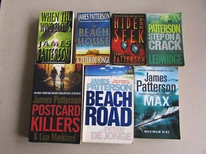 7 James Patterson Books - Beach Road, Postcard Killers, Max, Hide & Seek, Wind - Picture 1 of 21