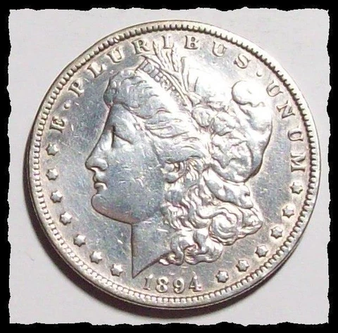 1894-P  MORGAN DOLLAR  Semi-key Date REV. Dents on Rim   VF+ Details #32D7 Cover