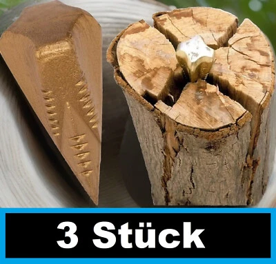 3x Spaltgranate ca.1,6kg Massiver Spaltkeil in Keil-Kreuzform GOLD KOVA®