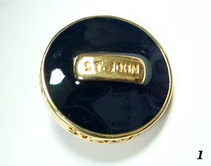 ST JOHN CLOTHING REPLACEMENT BUTTON 7/8"  BLACK ENAMEL         #1 - Picture 1 of 2