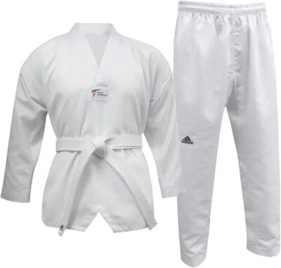 2 PIEZAS ADIDAS World Taekwondo Estudiante Dobok BLANCO Uniforme Hombres Mujeres Niño TALLA 160 Foto 1 de 2
