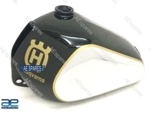 Per Husqvarna CR WR XC 250 430 Serbatoio In Alluminio Nero E Cromo 1981-1983 ECs - Foto 1 di 4