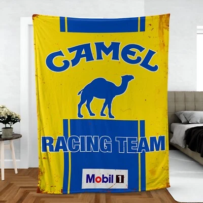 Vintage Style Retro Camel Racing Team Ultra-Soft Micro Fleece Blanket - Image 1 of 4