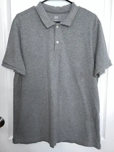 GAP Men’s XL Button Up Polo Shirt Gray Top Collared Short Sleeve - Picture 1 of 11