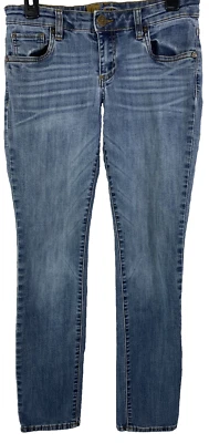 Kut From The Cloth Women's Size 2 Skinny Fit Blue Jeans Denim Whiskered - Image 1 of 4