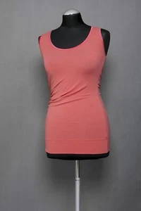 Strenesse Women's Shirt Top 36 Red Coral Sleeveless round Neck Jersey + Rayon - Picture 1 of 5