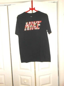 NIKE--- BLACK TEE WITH RED AND WHITE "NIKE" LETTERING ON FRONT--- XL - Picture 1 of 1
