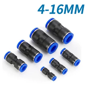 Nylon Pneumatic Straight Hose Tube inline Push Fit Connector Air Line 4-16mm - Picture 1 of 6