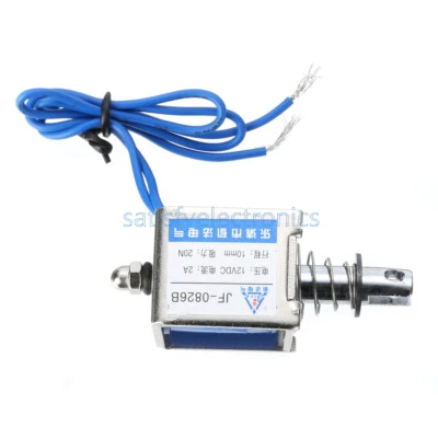 12V 2A Reset 10mm 20N Push Pull Type Open Frame Solenoid Electromagnet JF-0826B - Image 1 of 4