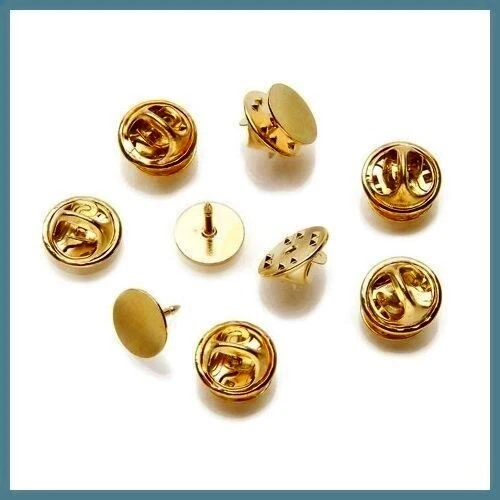 12 Pin de dispersión de solapa Tac TIE TACKS de latón dorado almohadilla de 10 mm ~ poste de 8 mm + espalda sin níquel Foto 1 de 1