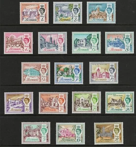 BERMUDA 1962-68 QEII Definitives MUH Set (missing 10d) + VFU SG 163 - 17 CV £50 - Picture 1 of 3