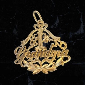 Vintage Beautiful 14K Gold Pendant Bracelet Charm #1 Grandma Number One - Bild 1 von 4