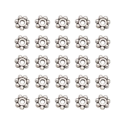 1000 cuentas espaciadoras de plata tibetana cuentas de copo de nieve de Navidad artesanales 4 ~ 4,5 x 1,5 mm Foto 1 de 4