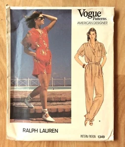VOGUE American Designer Ralph Lauren Pattern 1349 Size 8 Jumpsuit UNCUT - Picture 1 of 2