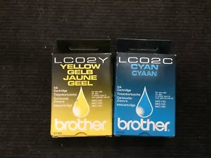 Brother LC02C & LC02Y Ink Cartridge Cyan & Yellow - Picture 1 of 2