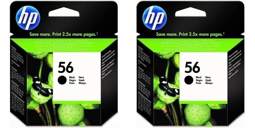 PACK HP 56 2 x Cartucho de Tinta Original / Negro - C6656AE - Imagen 1 de 1