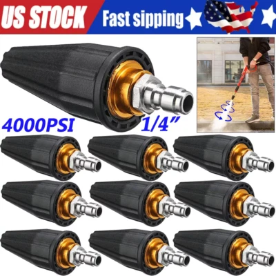 Punta de pulverización de boquilla turbo giratoria para lavadora de alta presión 4,0 GPM 4000 PSI 1/4" rápida Foto 1 de 4