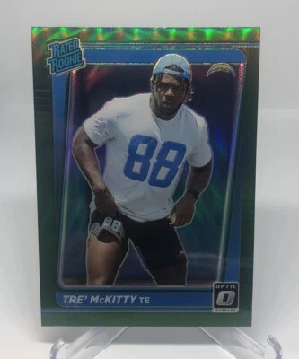 2021 Donruss Tre’ McKitty Optic Rated Rookie Green Prizm Preview RC Chargers - Image 1 of 2