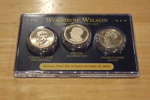 Woodrow Wilson Presidential 3 Coin Set First Day of Issue Proof Uncirculated - Picture 1 of 2