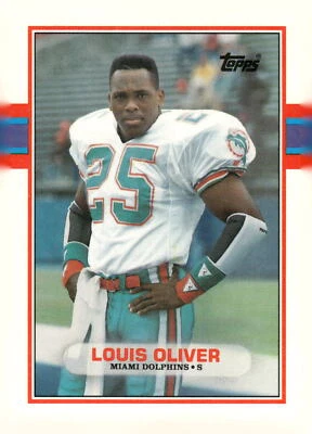 1989 Topps Traded #15T Louis Oliver Miami Dolphins Football Card - Image 1 of 2
