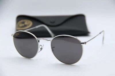 ¡NUEVAS GAFAS DE SOL RAY-BAN RB 3447 9198/B1 PLATEADAS REDONDAS DE METAL MARCO AUTÉNTICO 50-21! Foto 1 de 4