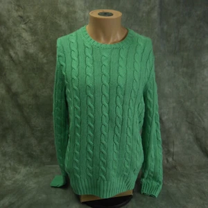 NWOT Polo Ralph Lauren Mint Green Cable Knit SILK LINEN Sweater Size LARGE #2000 - Picture 1 of 10
