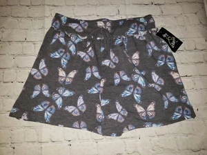 Art Class Girls Shorts Elastic Stretch Ruffle Butterflies Grey Sizes M, XL, XXL - Picture 1 of 3