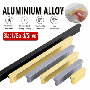 Aluminum Solid Kitchen Cabinet Handle Hole 25~352mm Cupboard Drawer Door Pull - Picture 1 of 36