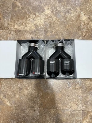 Akrapovic Real Carbon Fiber Dual Exhaust Tips 2.5” Inlet To 3.5” Outlet, 2 Pcs - Image 1 of 4