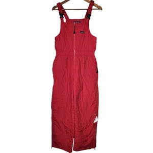L.L. Bean Kids Snow Pants Bibs Overalls Large 14/16 Red Nylon Lined Adjustable - Picture 1 of 23