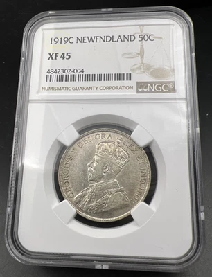 1919 C Newfoundland Canada 50c Fifty Cents Silver Coin NGC XF45 - Image 1 of 4