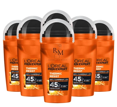 L'OREAL MEN EXPERT THERMIC RESIST ROLL-ON ANTI-PERSPIRANT 50ML 3 OR 6 PACK