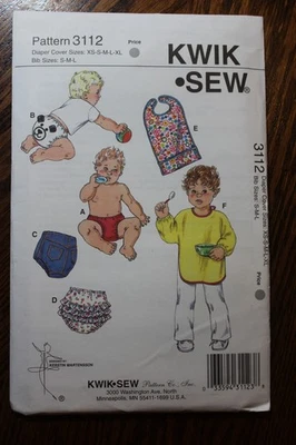 Kwik Sew 3112 Size XS-XL Toddlers Diaper Cover Sewing Pattern, Uncut - Image 1 of 2