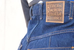 RARE Vintage 1990s African American College Alliance AACA Denim Jeans - Picture 1 of 4