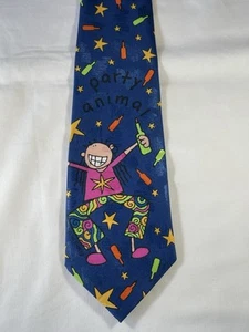 Corbata gráfica novedad 'Party Animal' vintage - Santoro Graphics 'Bang on the Door' - Imagen 1 de 4
