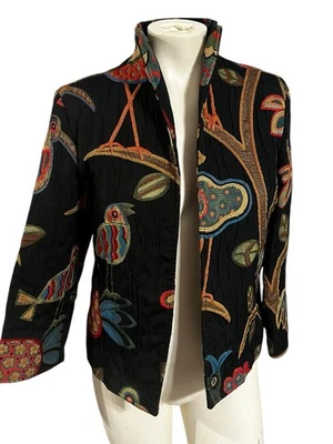 Vintage Painted Pony Tapestry Jacket Women's M Birds Woven Blazer USA Made 🦜 - Image 1 of 4