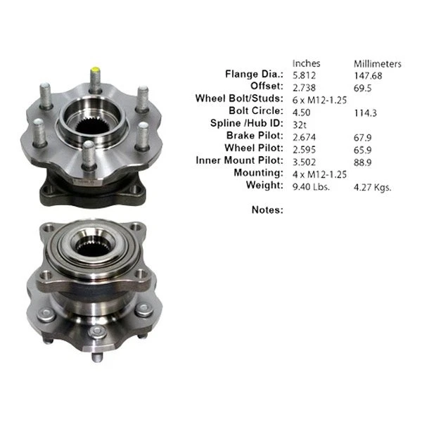 For Nissan Pathfinder 05-12 Wheel Bearing and Hub Assembly C-Tek Rear Passenger - Image 1 of 1