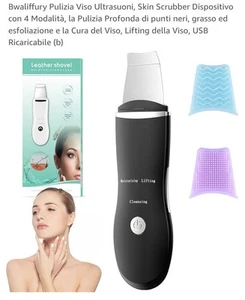 Pulizia Viso Ultrasuoni Skin Scrubber Dispositivo 4 Modalità Ricaricabile - Foto 1 di 19
