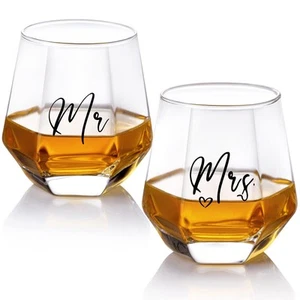 Mr and Mrs Wine Glasses Wedding Gifts for Bride and Groom -Gifts for Bridal S... - Picture 1 of 6