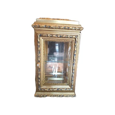 Italian Creazioni Horchow Gold Vitrine Square Curio Display Cabinet 13"  - Image 1 of 4
