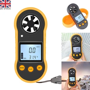 Digital Anemometer Handheld Wind Speed Air Flow Meter Wind Tester LCD UK - Picture 1 of 12